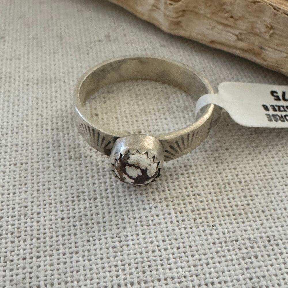 Wild Horse Turquoise Ring Sterling Silver Size 8 NWT Western Boho - Picture 5 of 6
